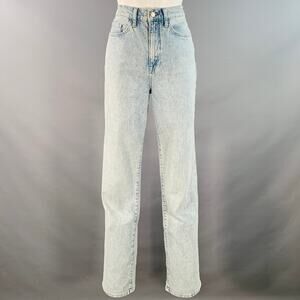 TRIARCHY Size 26 Blue Cotton Blend Washed Zip Fly Jeans